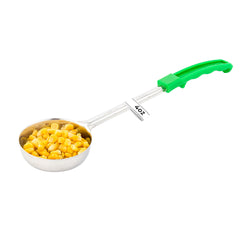 Met Lux 4 oz Stainless Steel Spoodle - Perforated, with Green Handle - 1 count box