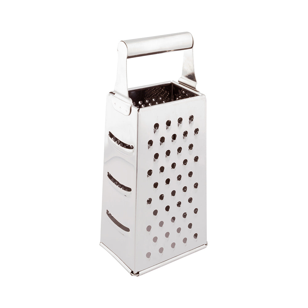 Met Lux Stainless Steel Heavy-Duty Four-Sided Cheese Grater - 4 1/4" x 3 1/4" x 10" - 1 count box