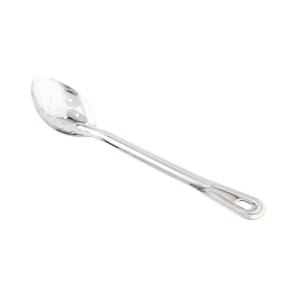 Met Lux Silver Stainless Steel Professional Serving Spoon - Perforated - 13" - 1 count box