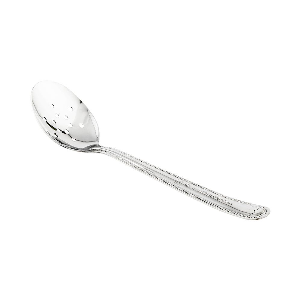 Met Lux Silver Stainless Steel Serving Buffet Spoon - Perforated - 9" - 1 count box