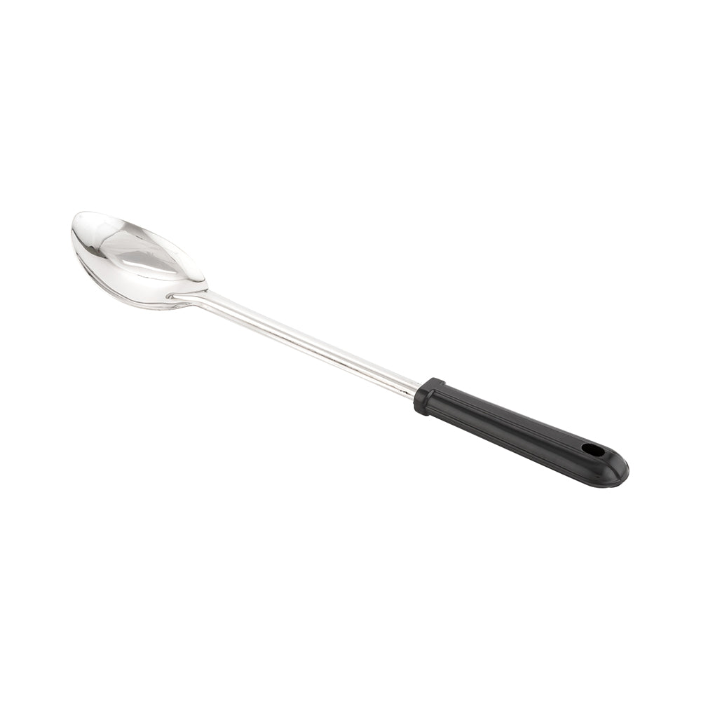 Met Lux Stainless Steel Serving Spoon - Solid, with Black Plastic Handle - 15" - 1 count box