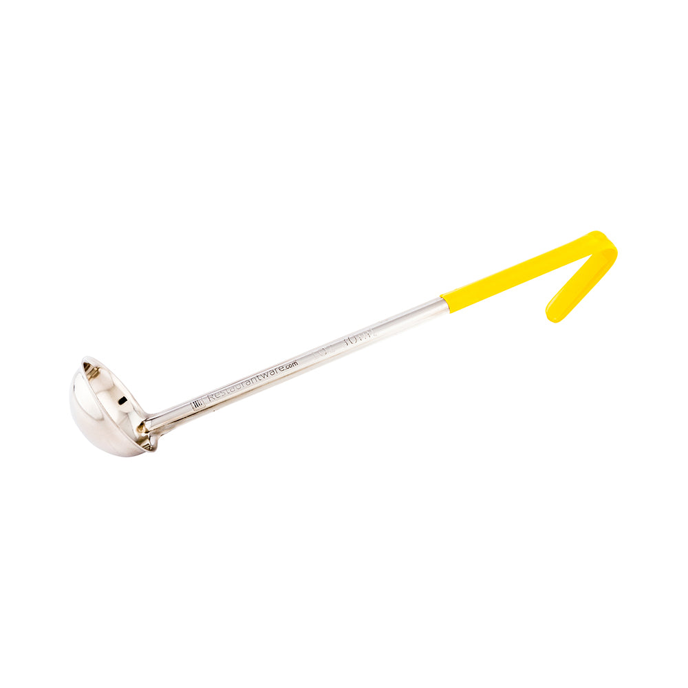 Met Lux 1 oz Stainless Steel Serving Ladle - with Yellow Handle - 11 3/4" - 1 count box