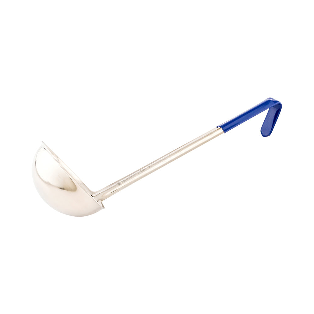 Met Lux 8 oz Stainless Steel Serving Ladle - with Blue Handle - 15" - 1 count box