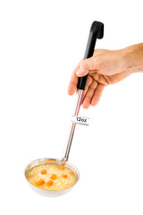 Met Lux 12 oz Stainless Steel Serving Ladle - with Black Handle - 15 1/2