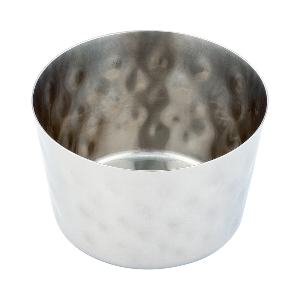 Met Lux Stainless Steel French Fry Cup - Hammered, Mirrored Finish - 3 1/4" x 2" - 1 count box