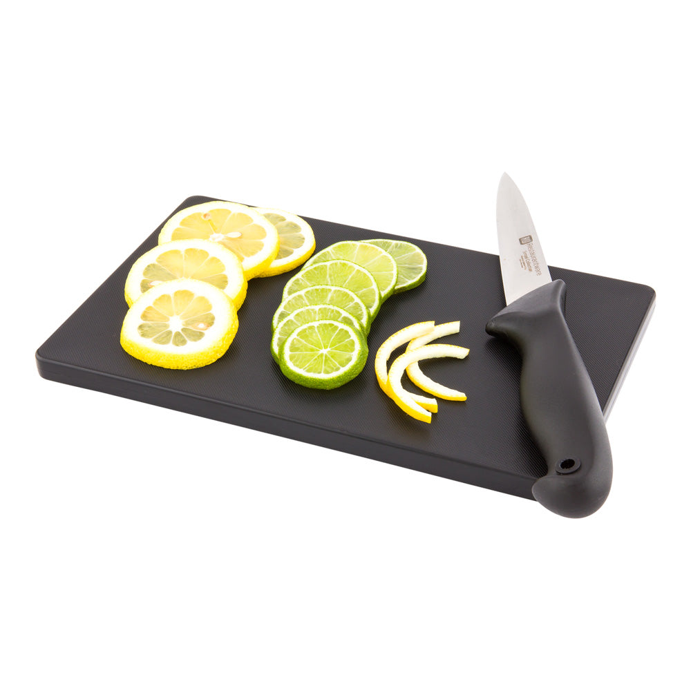 Bar Lux Black Plastic Cutting Board - Non-Slip, Professional Use - 6" x 9 3/4" - 1 count box