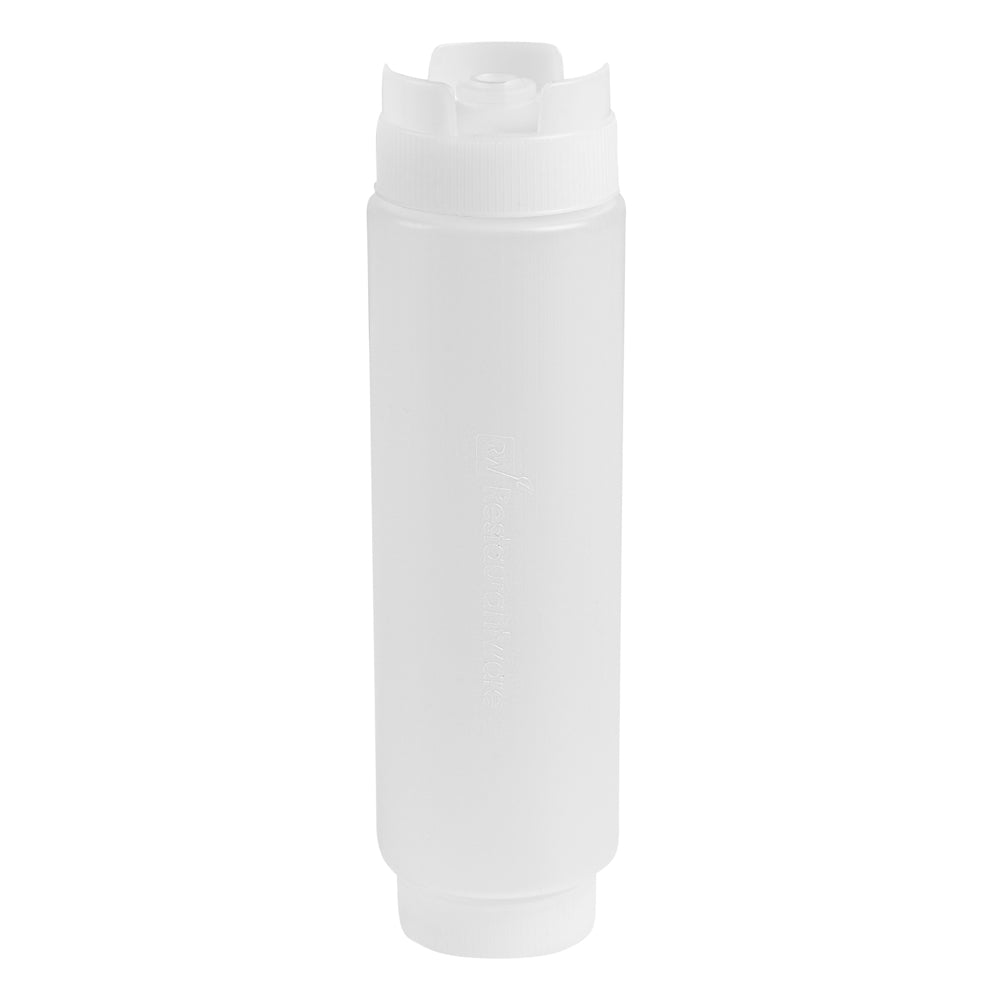 First In First Out 16 oz Clear Plastic Squeeze Bottle - Inverted, Refill & Dispensing Lid - 2 1/2" x 2 1/2" x 8 1/4" - 1 count box