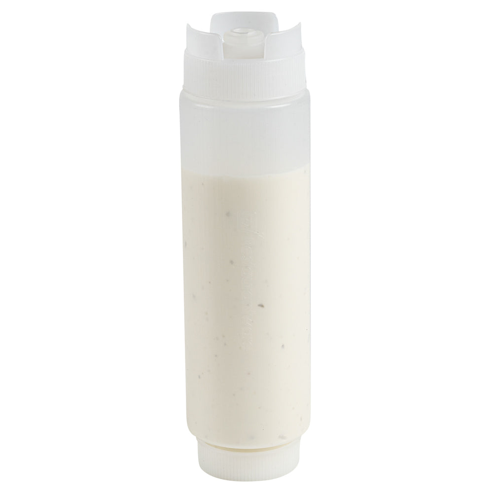 First In First Out 16 oz Clear Plastic Squeeze Bottle - Inverted, Refill & Dispensing Lid - 2 1/2" x 2 1/2" x 8 1/4" - 1 count box