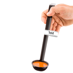 1 oz Black Plastic Sauce Ladle - 10 1/2