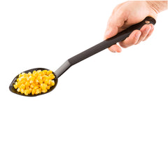 Black Plastic Catering Spoon - Perforated - 13