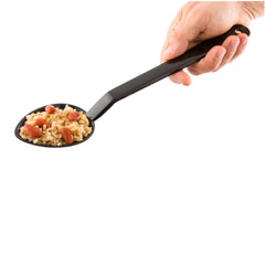 2 oz Black Plastic Catering Spoon - Solid - 13