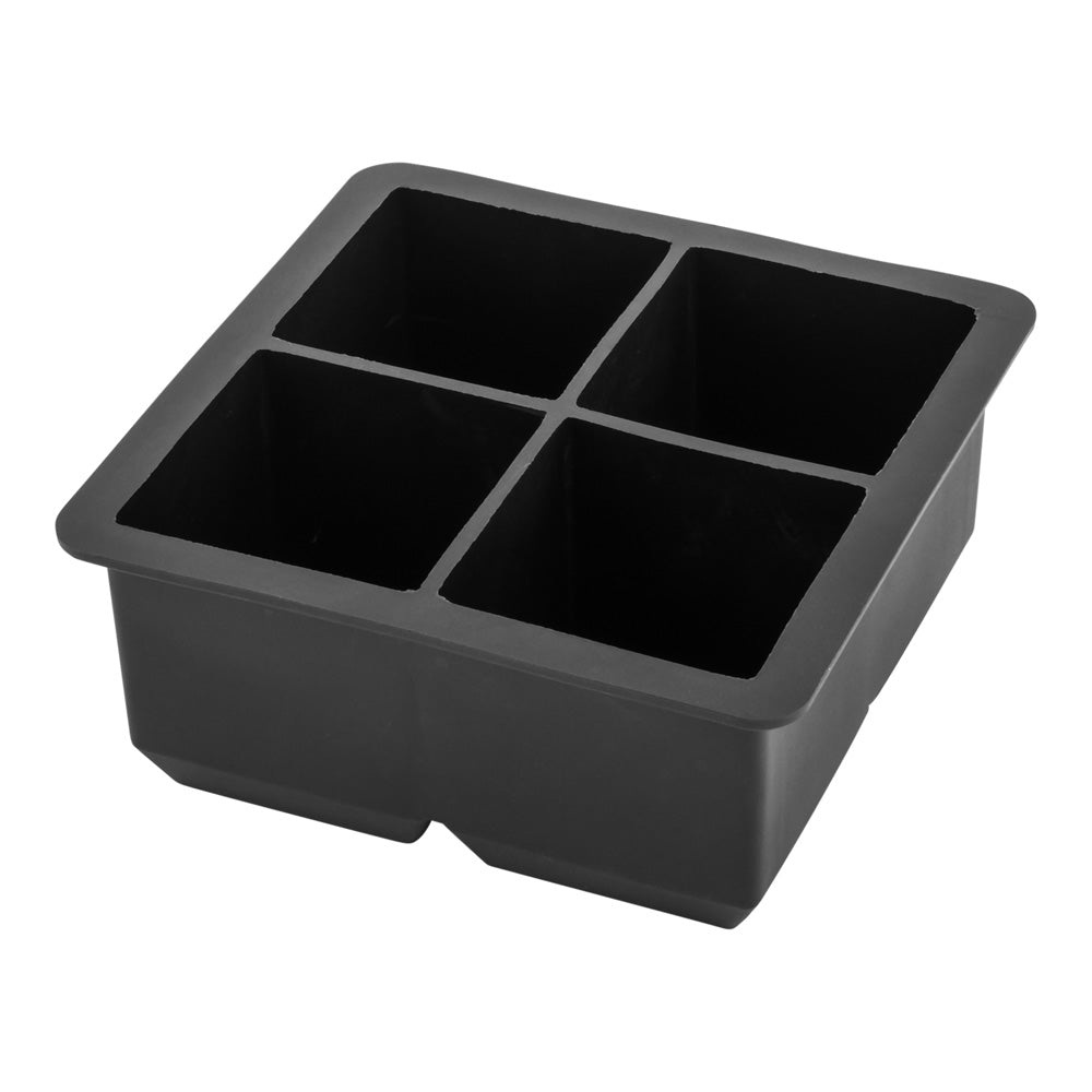 Bar Lux Black Silicone Ice Mold - 2" Cube, 4 Compartments - 1 count box