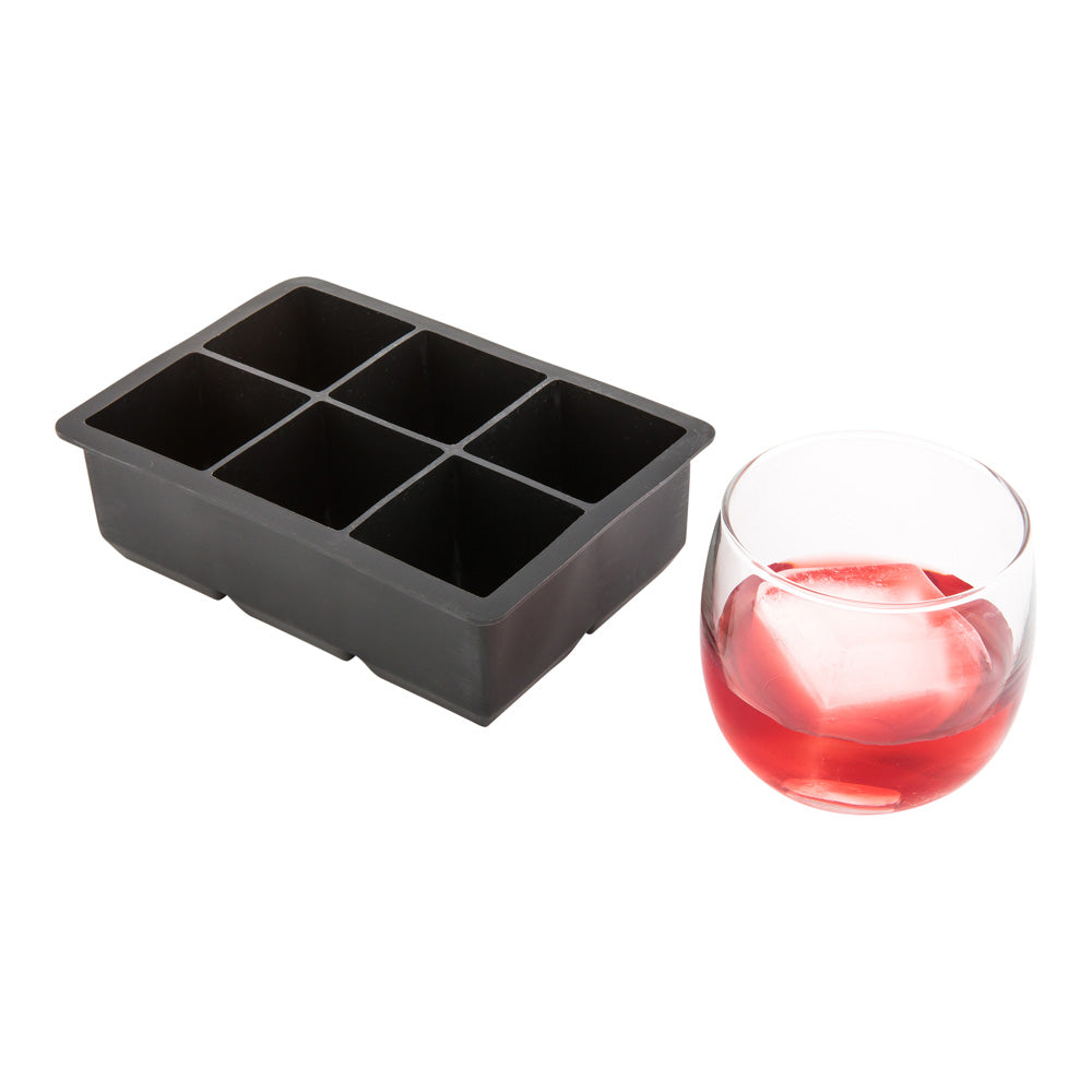 Bar Lux Black Silicone Ice Mold - 2" Cube, 6 Compartments - 1 count box