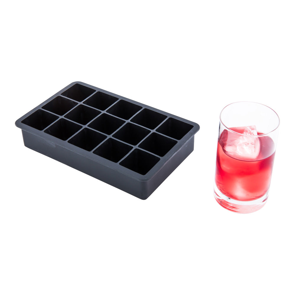 Bar Lux Black Silicone Ice Mold - 1 1/4" Cube, 15 Compartments - 1 count box