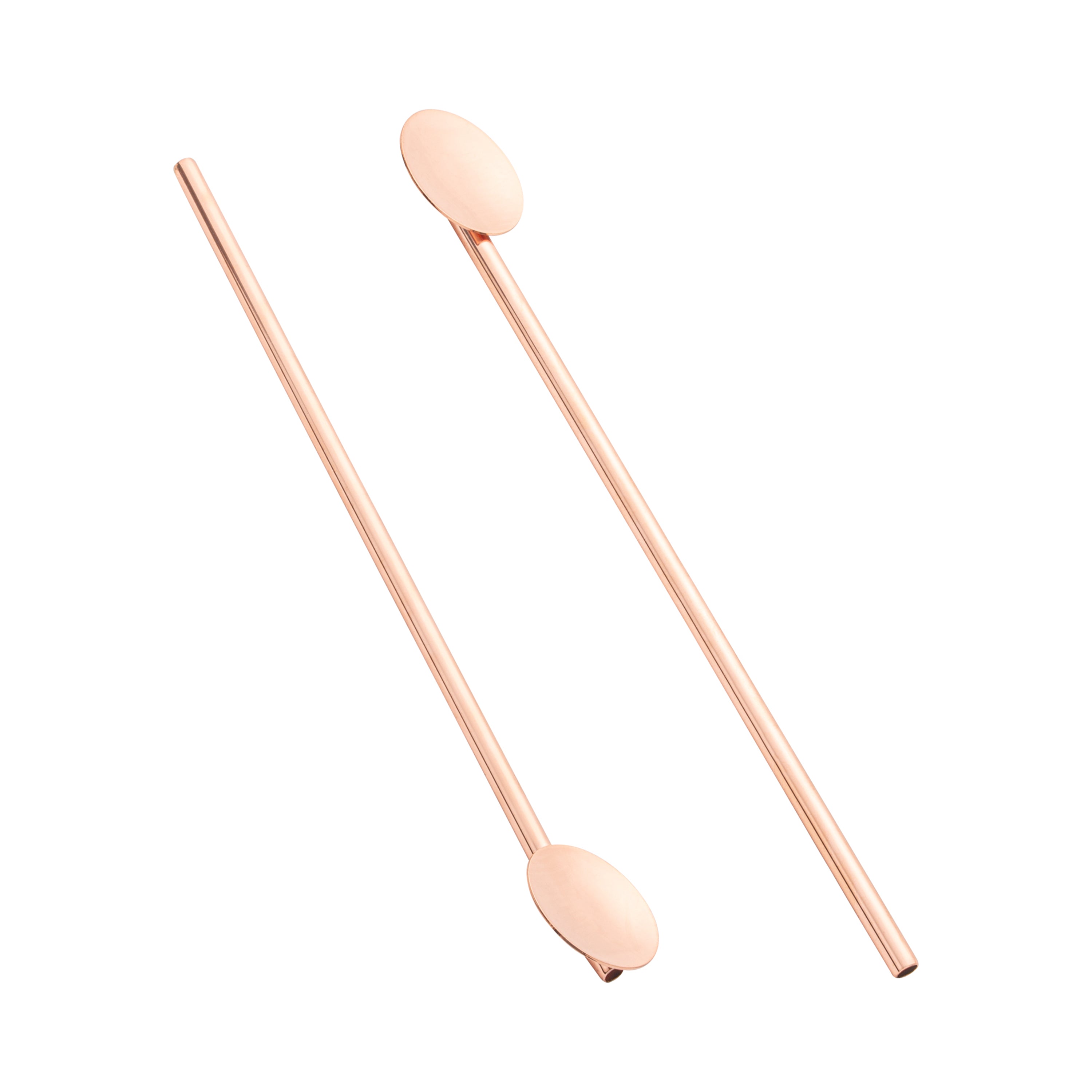 Bar Lux Copper-Plated Stainless Steel Julep Spoon Straw - 7 1/2" - 2 count box