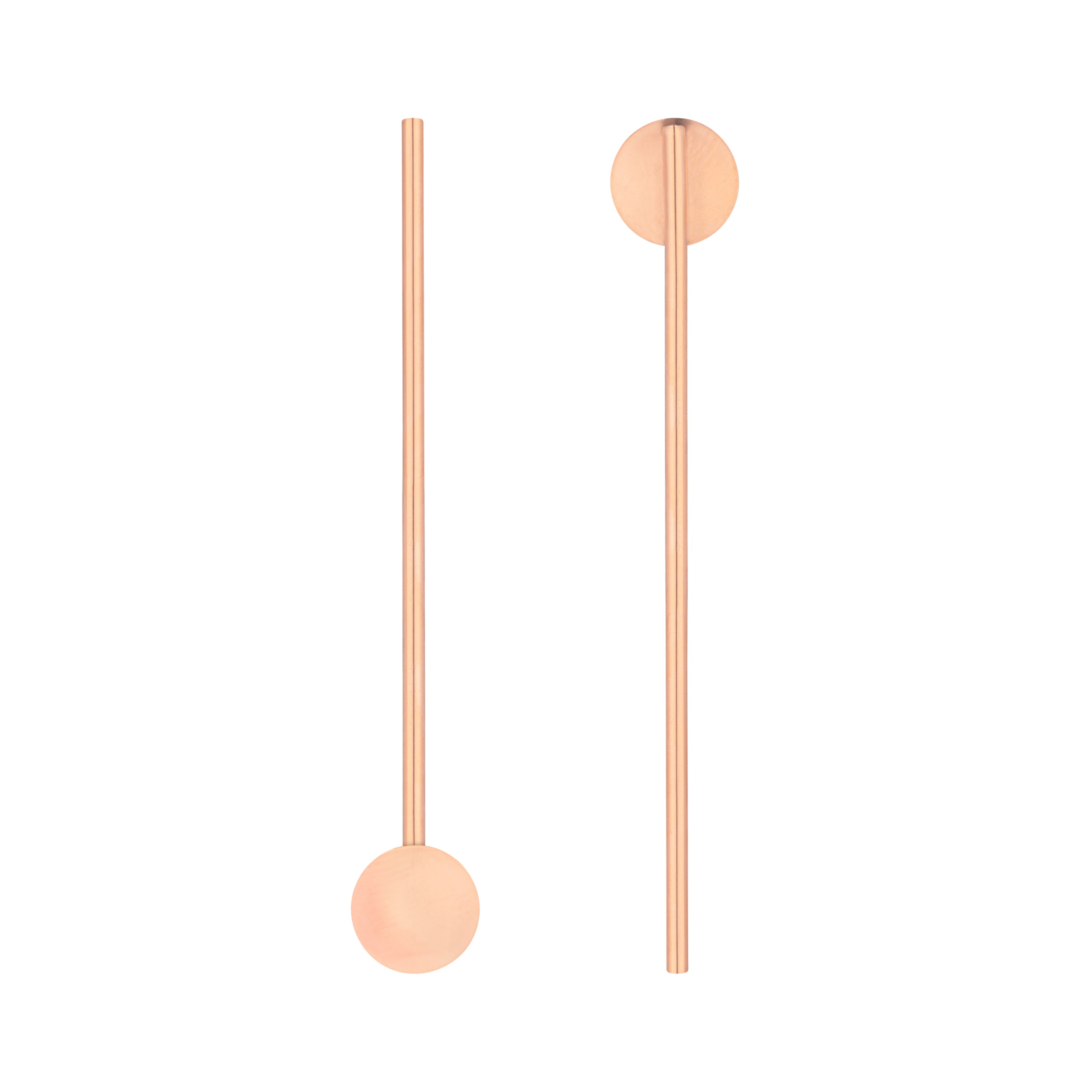 Bar Lux Copper-Plated Stainless Steel Julep Spoon Straw - 7 1/2" - 2 count box