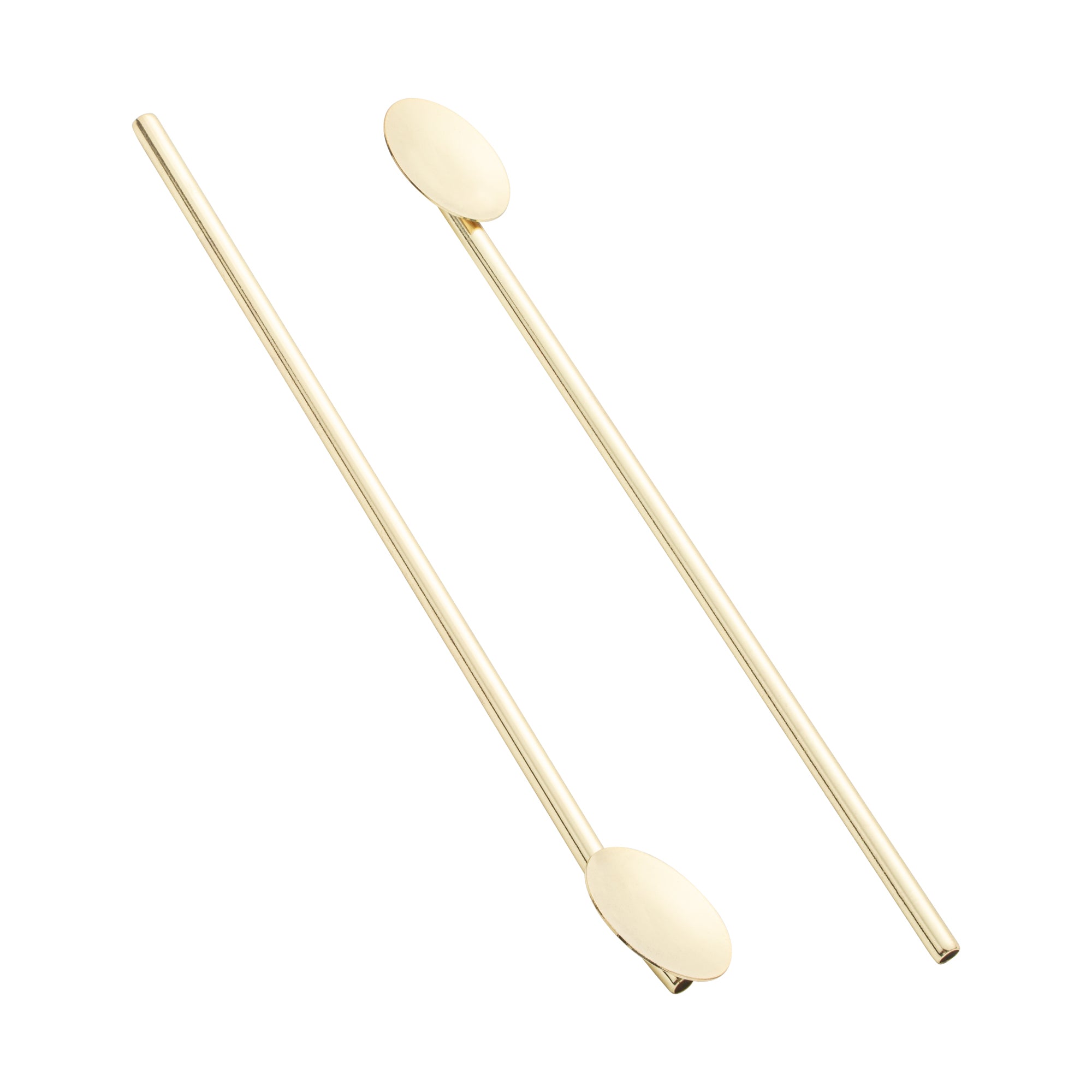 Bar Lux Gold-Plated Stainless Steel Julep Spoon Straw - 7 1/2" - 2 count box