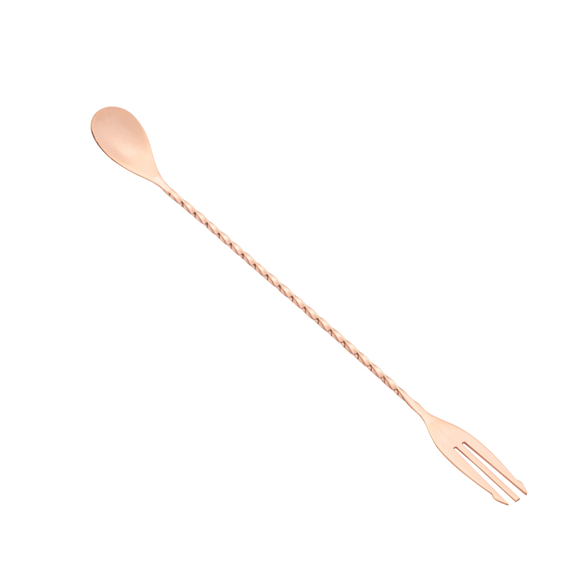 Bar Lux Copper-Plated Stainless Steel Trident Barspoon - 12" - 1 count box