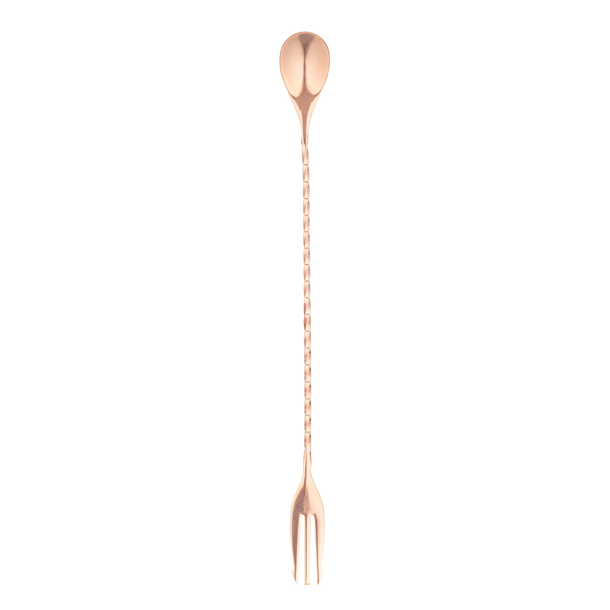 Bar Lux Copper-Plated Stainless Steel Trident Barspoon - 12" - 1 count box