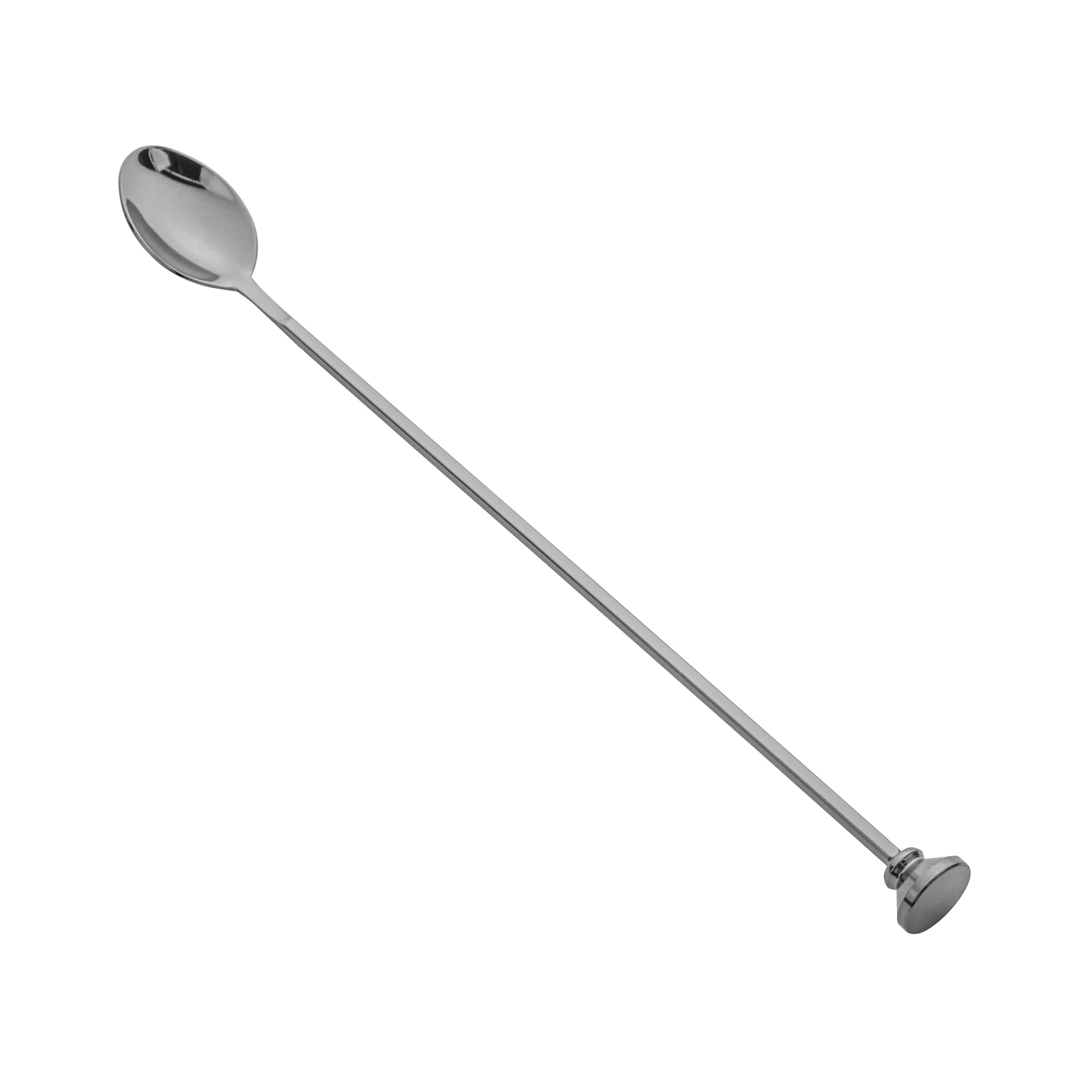 Bar Lux Black-Plated Stainless Steel Muddler Barspoon - 12" x 1 1/4" x 3/4" - 1 count box