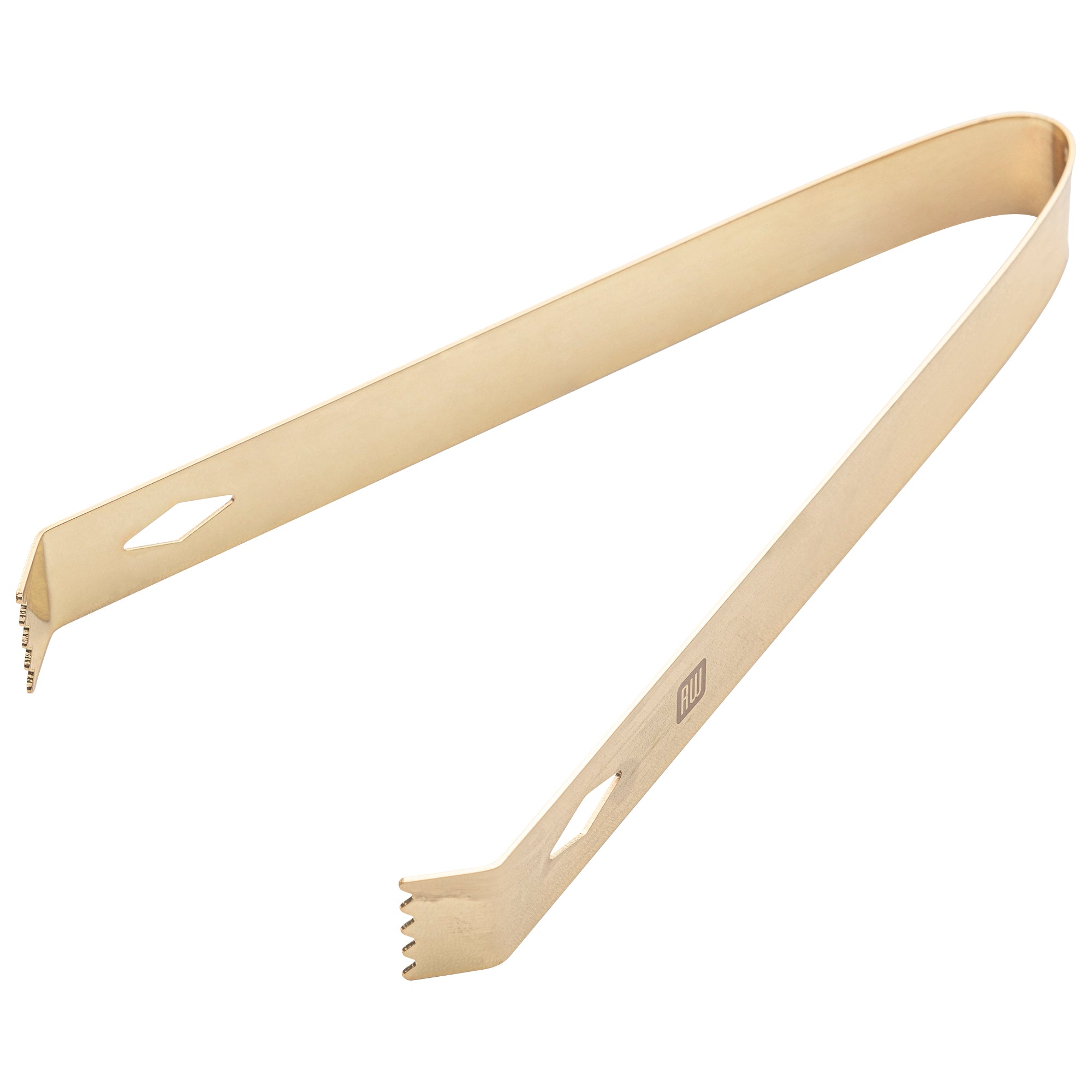 Bar Lux Gold-Plated Stainless Steel Ice Tongs - 6 1/4" x 2 1/2" x 3/4" - 1 count box