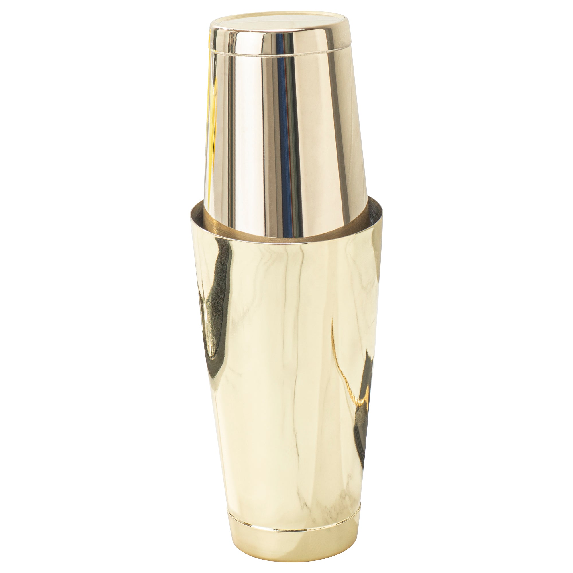 Bar Lux 16 oz Gold-Plated Stainless Steel Boston Shaker - Weighted - 3 1/4" x 3 1/4" x 4" - 1 count box