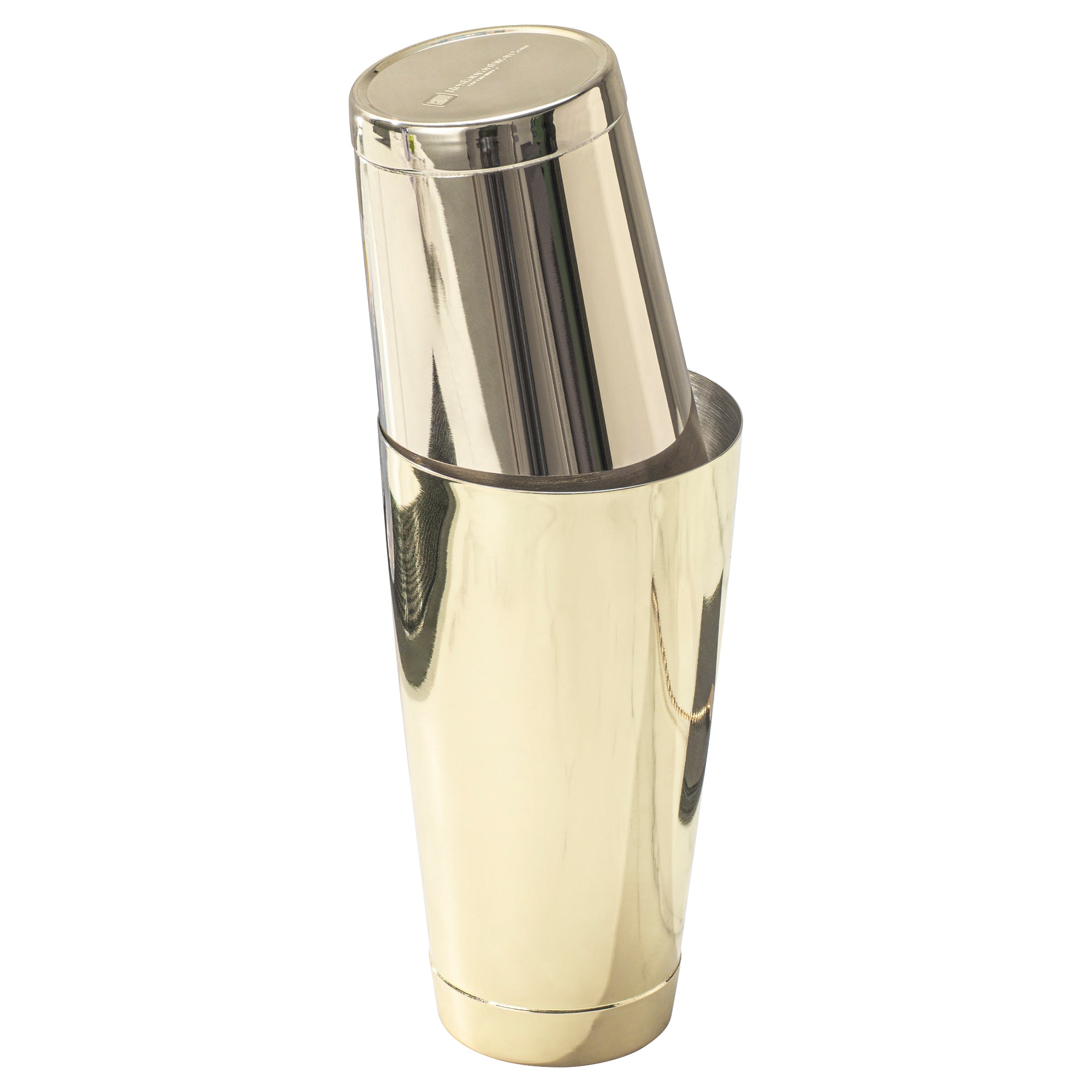 Bar Lux 24 oz Gold-Plated Stainless Steel Boston Shaker - Weighted - 3 1/2" x 3 1/2" x 6 1/2" - 1 count box