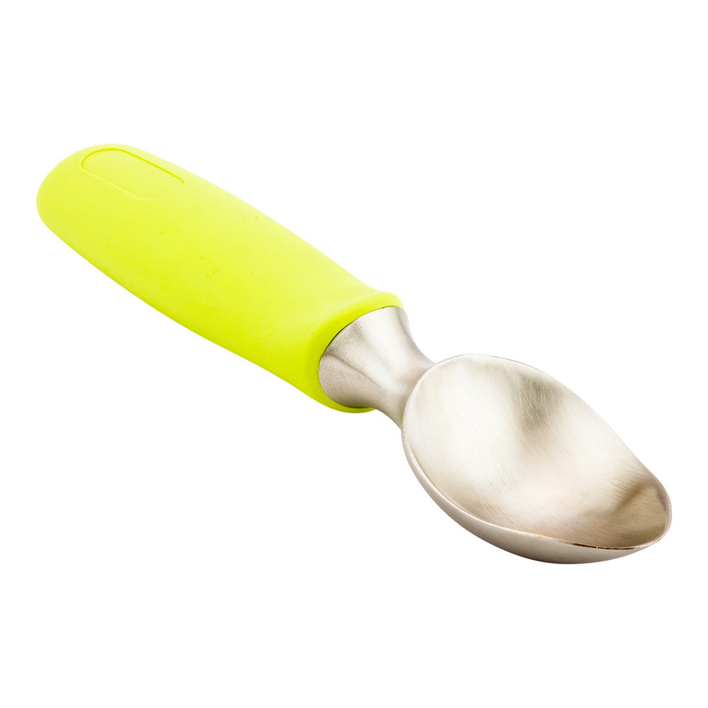 Met Lux Stainless Steel Ice Cream Scoop - Non-Slip, Rubberized Grip - 8 1/4" x 1 3/4" x 1" - 1 count box