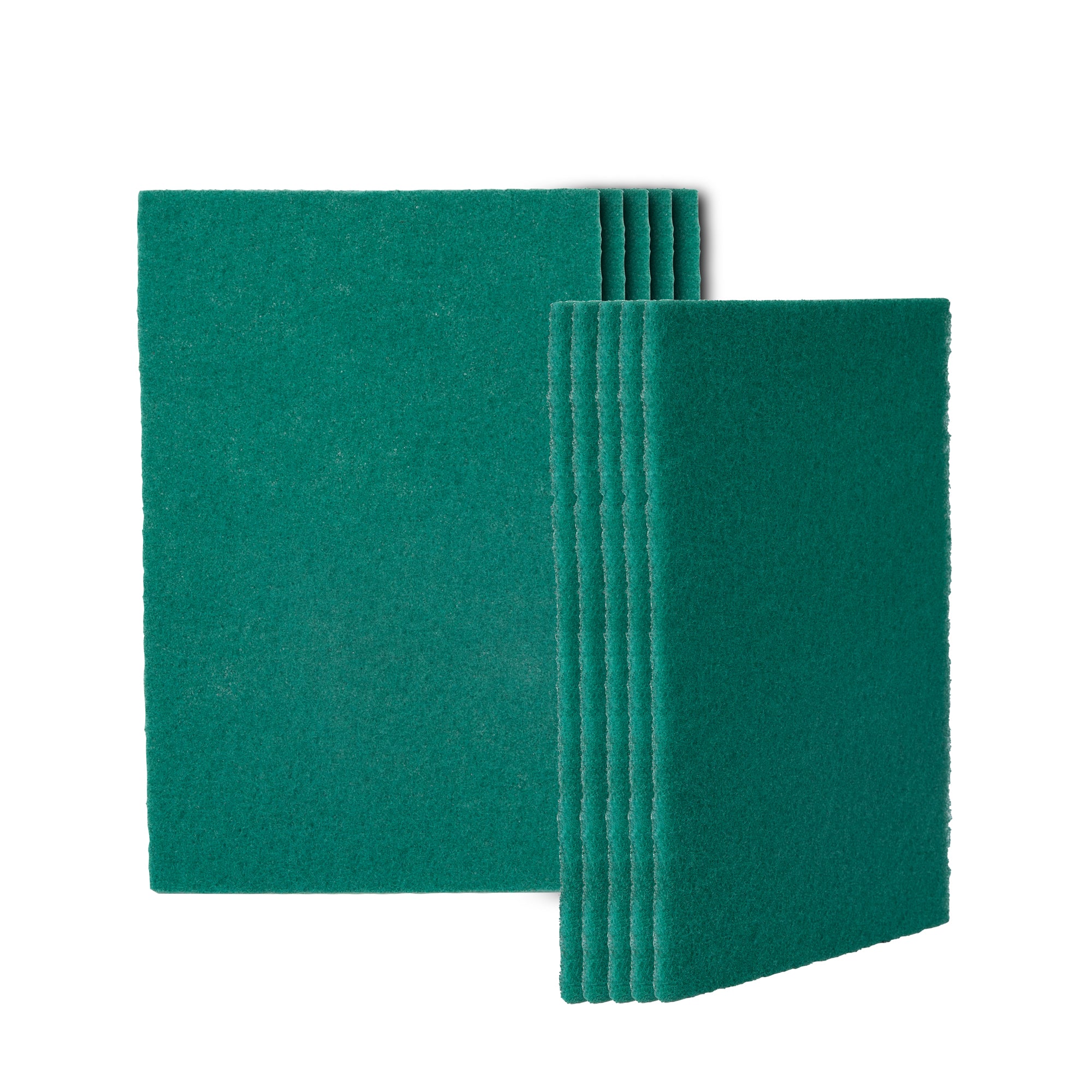 RW Clean Green Polyester Heavy-Duty Scouring Pad - 9" x 6" - 10 count box