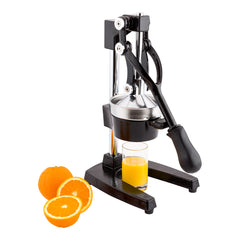 Met Lux Black Cast Iron Citrus Juicer - Commercial, Removable Strainer - 15 1/2