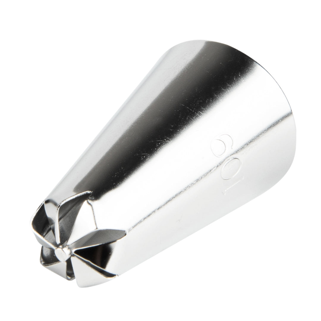 Pastry Tek Stainless Steel #109 Drop Flower Piping Tip - 3/4" x 3/4" x 1 1/2" - 1 count box