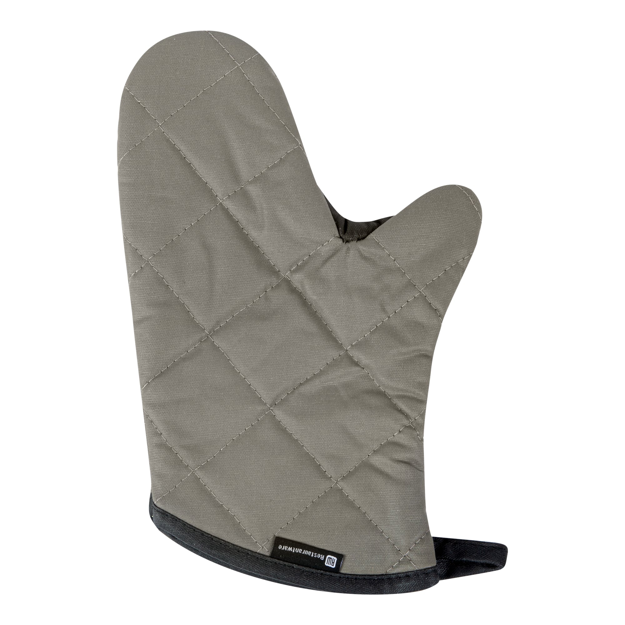 Gray Cotton Oven Mitt - Flame Retardant, with Thumb Guard - 13" x 8" x 1/2" - 1 count box