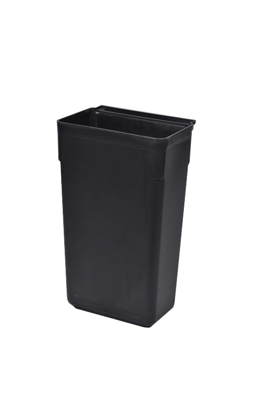 RW Clean Black Plastic Attachable Slim Trash Can - Fits Heavy-Duty Rolling Utility Cart - 13" x 9 1/2" x 22" - 1 count box