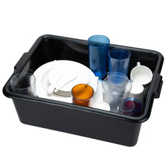 RW Clean Black Plastic Bus Tub - Deep, Easy Grip - 22