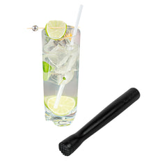 Bar Lux Black Plastic Cocktail Muddler - Tenderizer Head - 8 1/4