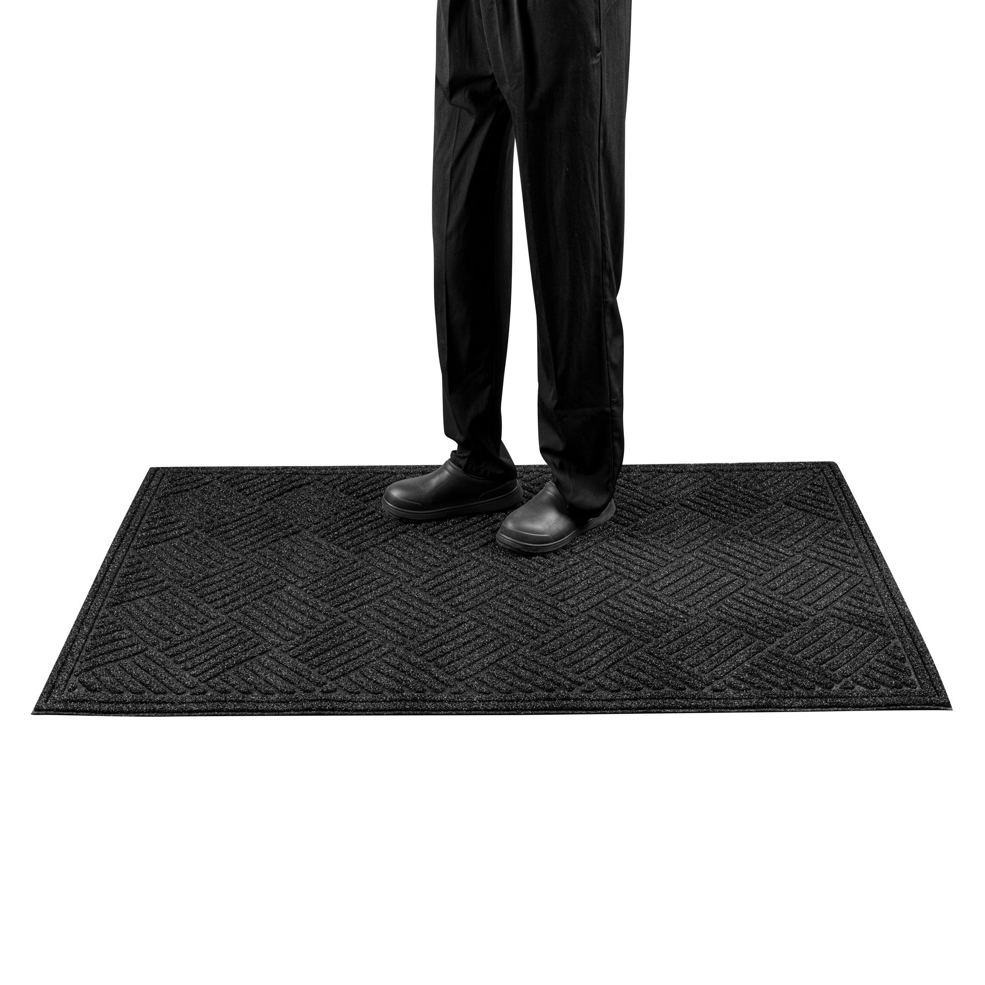 Comfy Feet Black Heavy-Duty Outdoor Floor Mat - Diamond - 60" x 36" - 1 count box