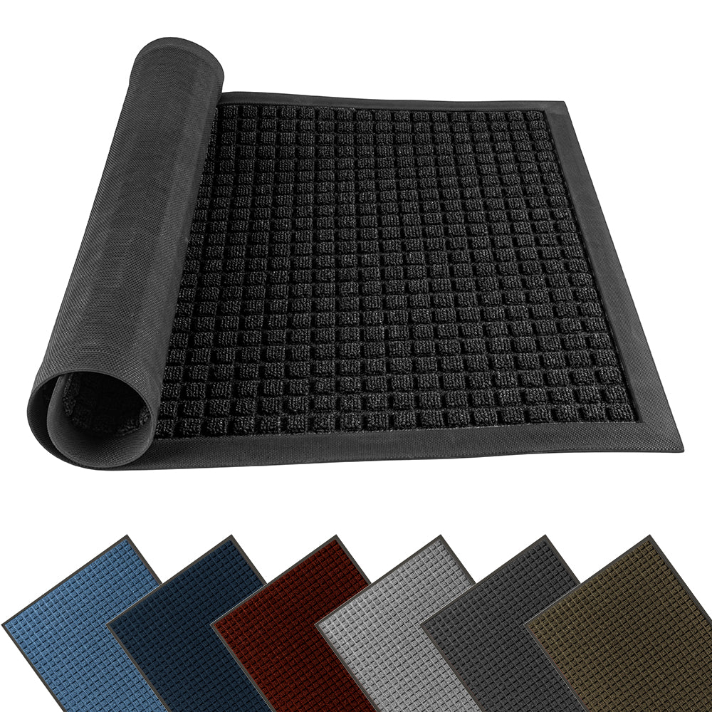 Comfy Feet Black Heavy-Duty Carpet Floor Mat - Waffle - 36" x 24" - 1 count box