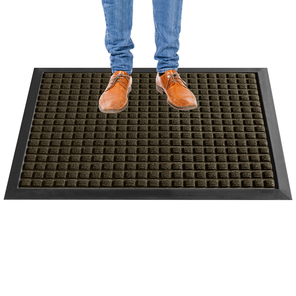 Comfy Feet Brown Heavy-Duty Carpet Floor Mat - Waffle - 36" x 24" - 1 count box