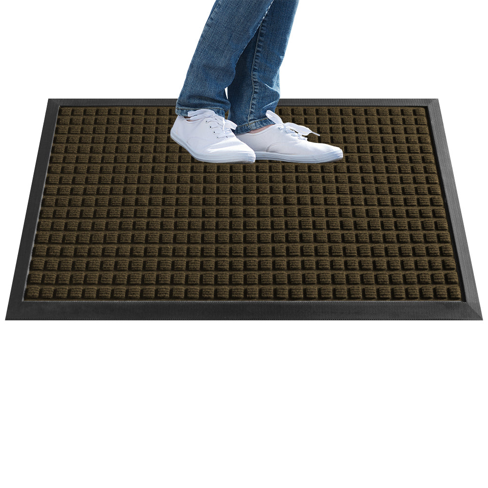 Comfy Feet Brown Heavy-Duty Carpet Floor Mat - Waffle, heavy-duty - 60" x 36" - 1 count box