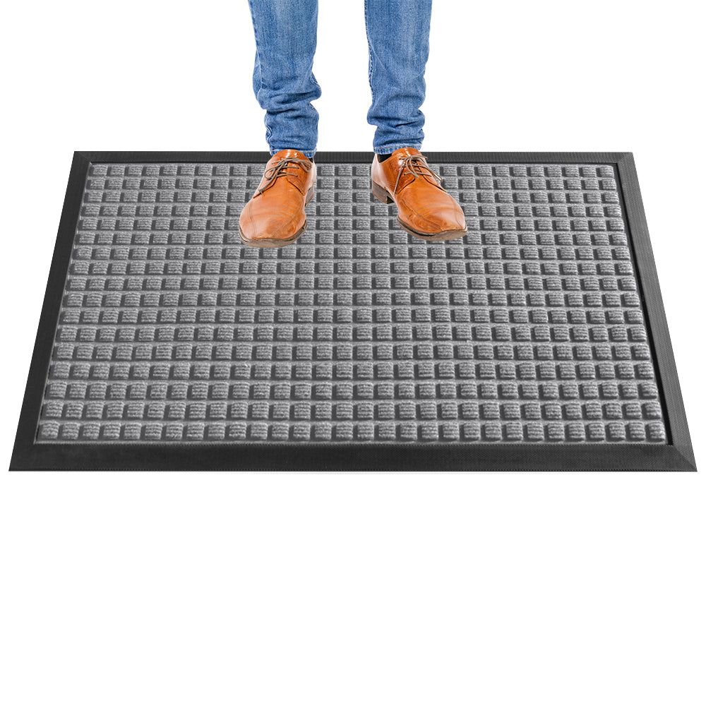 Comfy Feet Gray Heavy-Duty Carpet Floor Mat - Waffle - 60" x 36" - 1 count box