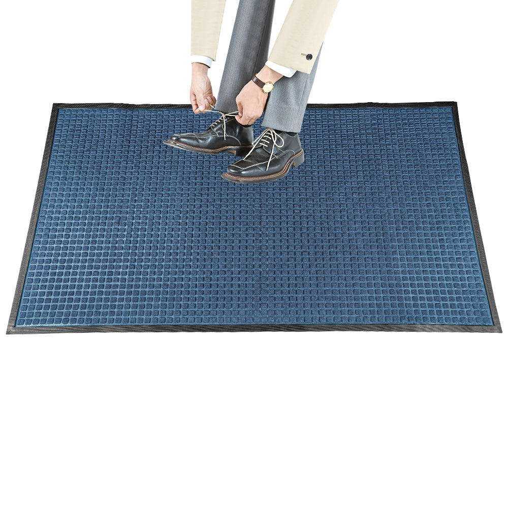 Comfy Feet Light Blue Heavy-Duty Carpet Floor Mat - Waffle - 60" x 36" - 1 count box