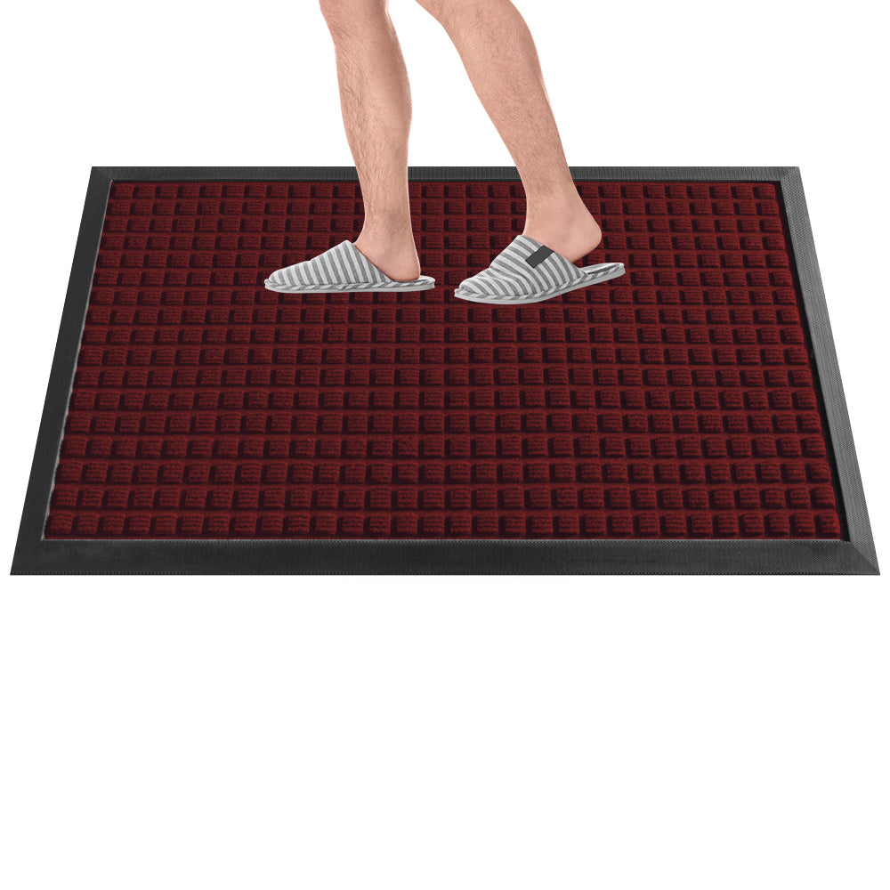 Comfy Feet Burgundy Heavy-Duty Carpet Floor Mat - Waffle - 60" x 36" - 1 count box