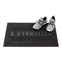 Comfy Feet Black Polypropylene Welcome Mat - 36