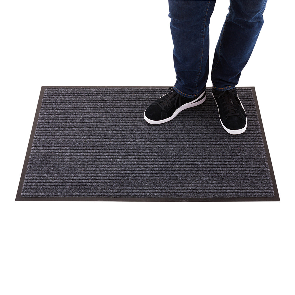 Comfy Feet Gray Carpet Floor Mat - Ribbed - 36" x 24" - 1 count box