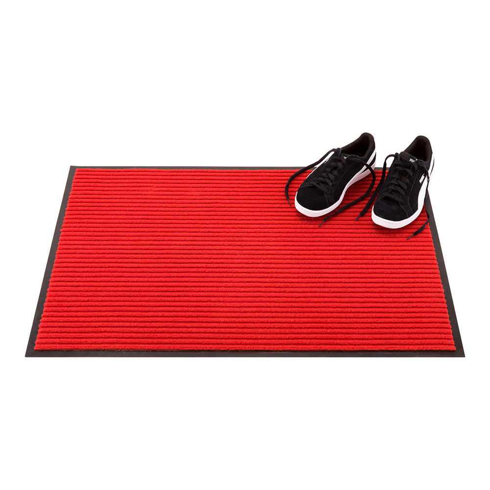 Comfy Feet Red Carpet Floor Mat - Ribbed - 36" x 24" - 1 count box