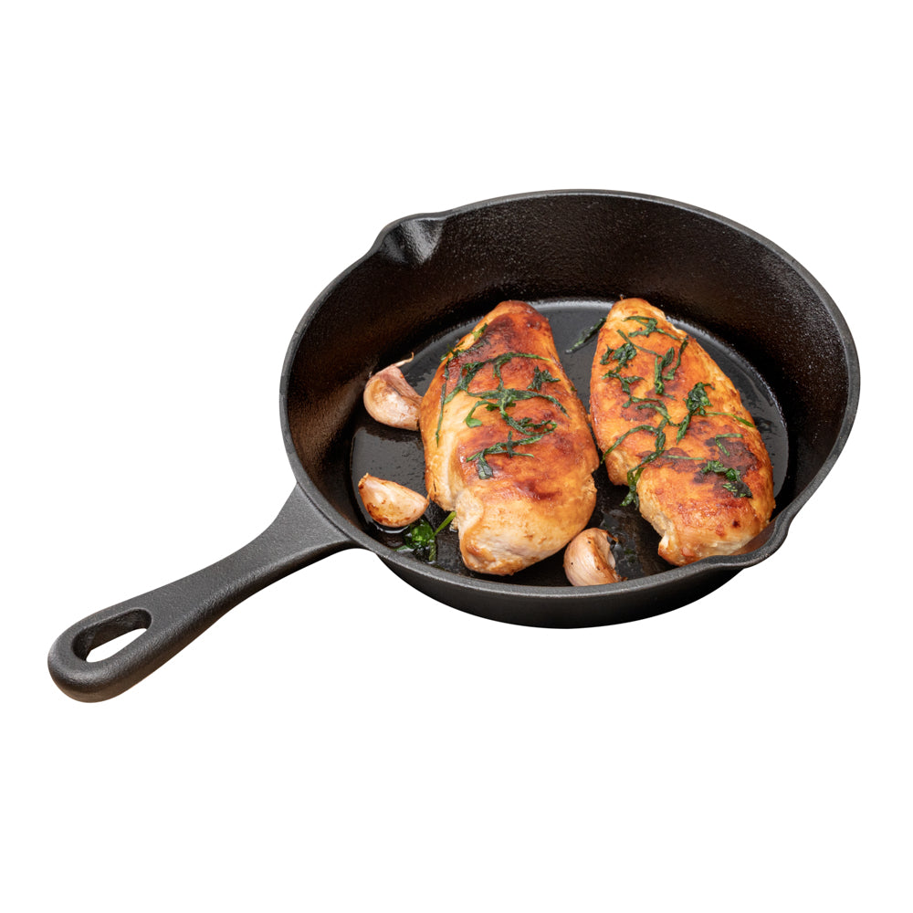 Met Lux Round Black Cast Iron 8" Fry Pan - Pre-seasoned - 1 count box