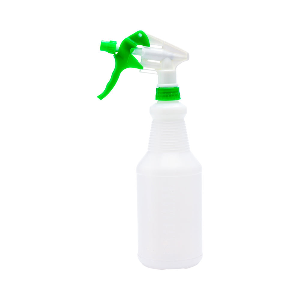 RW Clean 25 oz Green Plastic Spray Bottle - Adjustable Nozzle - 3 count box