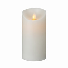 Fire Tek White Plastic Flameless Pillar Candle - Real Wax, Programmable - 3