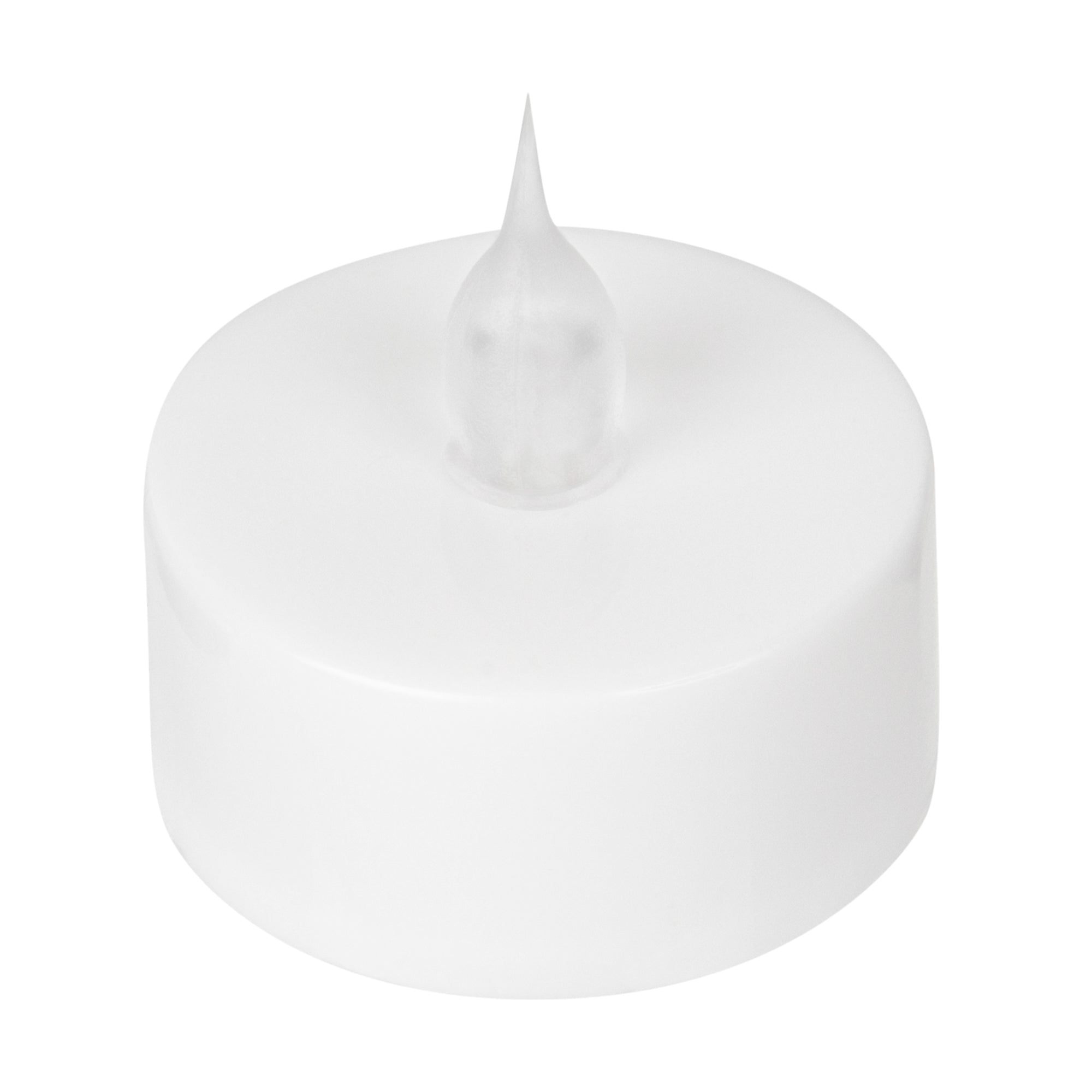 Fire Tek White Plastic Flameless Tea Candle - 1 1/2" x 1 1/2" x 1 1/4" - 10 count box