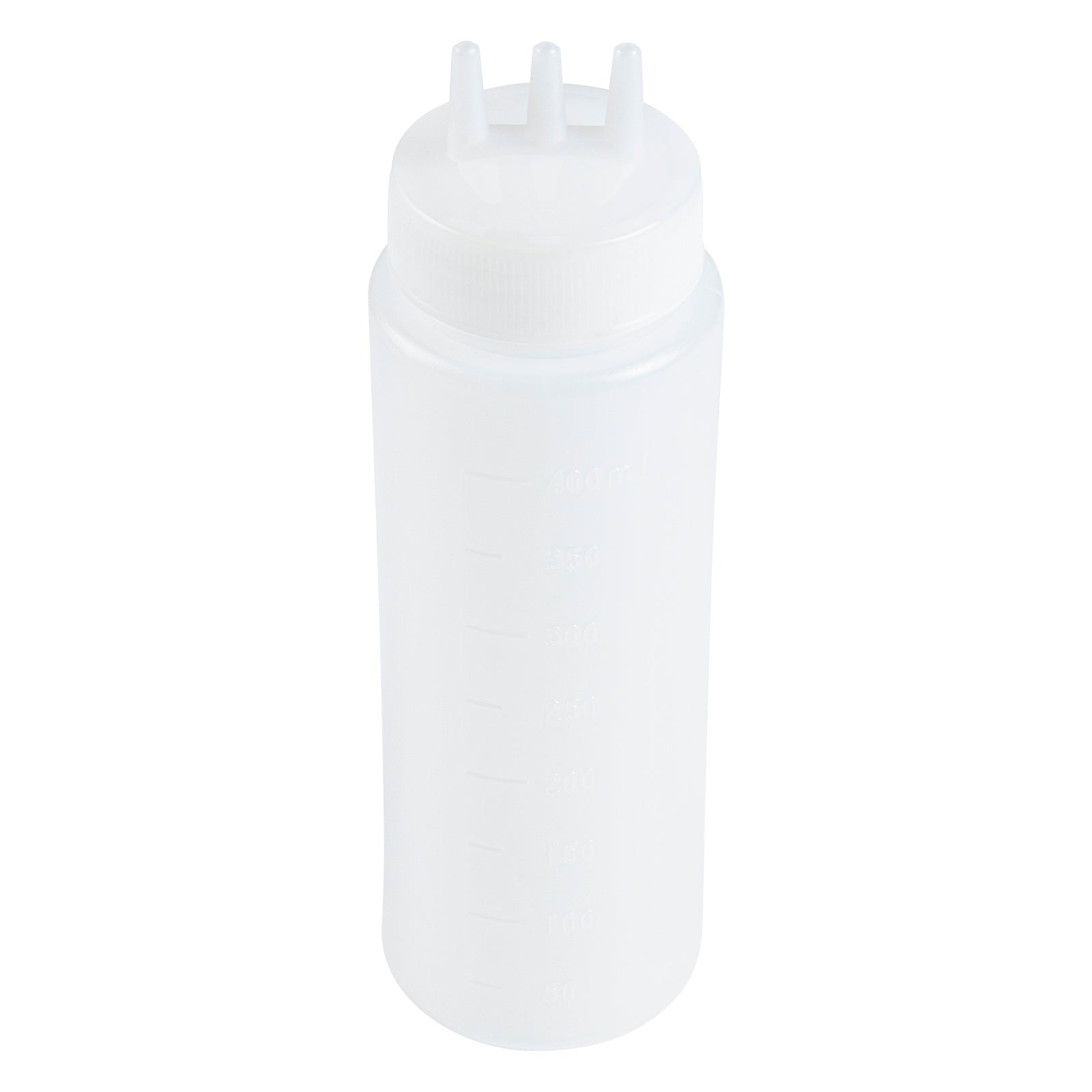 16 oz Clear Plastic All-Purpose Squeeze Bottle - with Triple Dispersion Tip - 2 1/2" x 2 1/2" x 7 3/4" - 6 count box